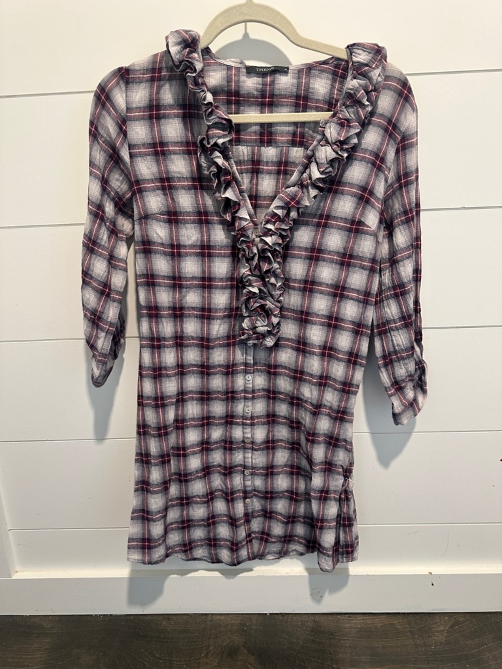 Theme Plaid Dress in Burgundy, Navy, and Cream